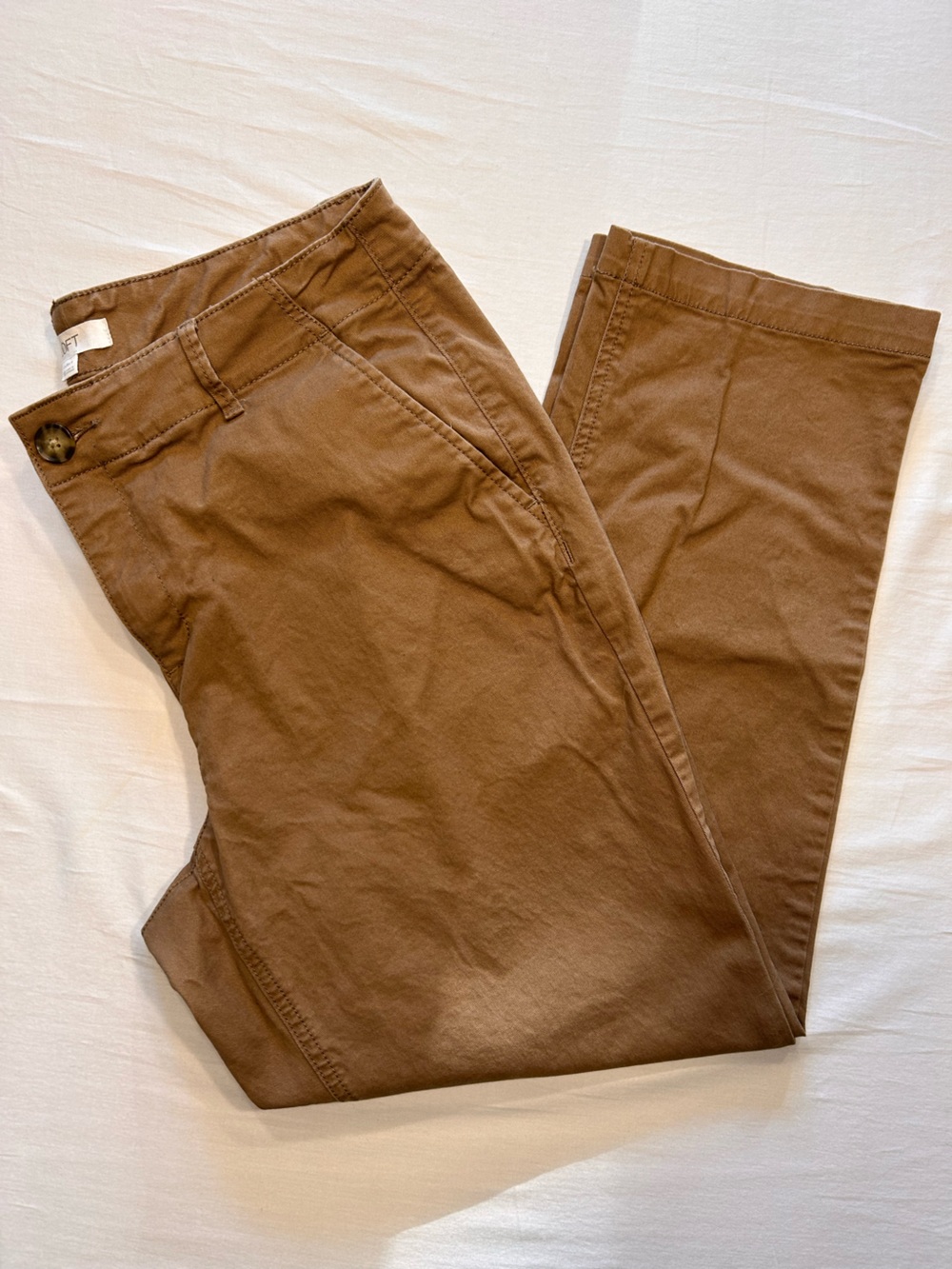 LOFT Monroe Slim Curvy Chino Pants Women’s Size 10 Tan Camel